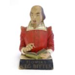 A 20thC cast bar top figure modelled as William Shakespeare advertising Flowers brewery Keg