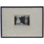 Madeline Green (1884-1947), Etching, Covent Garden II, Dancing figures. Signed in pencil under.