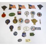 A collection of car / automobile badges, numerous American examples including: Fraternal Order of