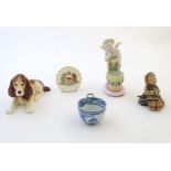 A quantity of assorted ceramic items to include a blue and white tea bowl, a Continental putto