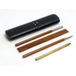 An early 20thC Heintze & Blanckertz cased stationery writing set, comprising pen, pencil, knife