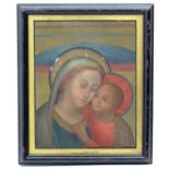 Early 20th century, Watercolour, Our Lady of Good Counsel, Madonna and Child. Ascribed to mount