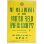 A British Field Sports Society poster, Are you a member of the British Field Sports Society? Minimum