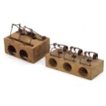 Two old wooden mouse traps Please Note - we do not make reference to the condition of lots within