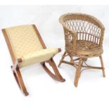 A small dolls rocking chair, together with a small weaved cane chair (2) Please Note - we do not