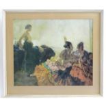 After Sir William Russell Flint (1880-1969), Colour print, Gitana Dancers Resting, Albaicin Granada.