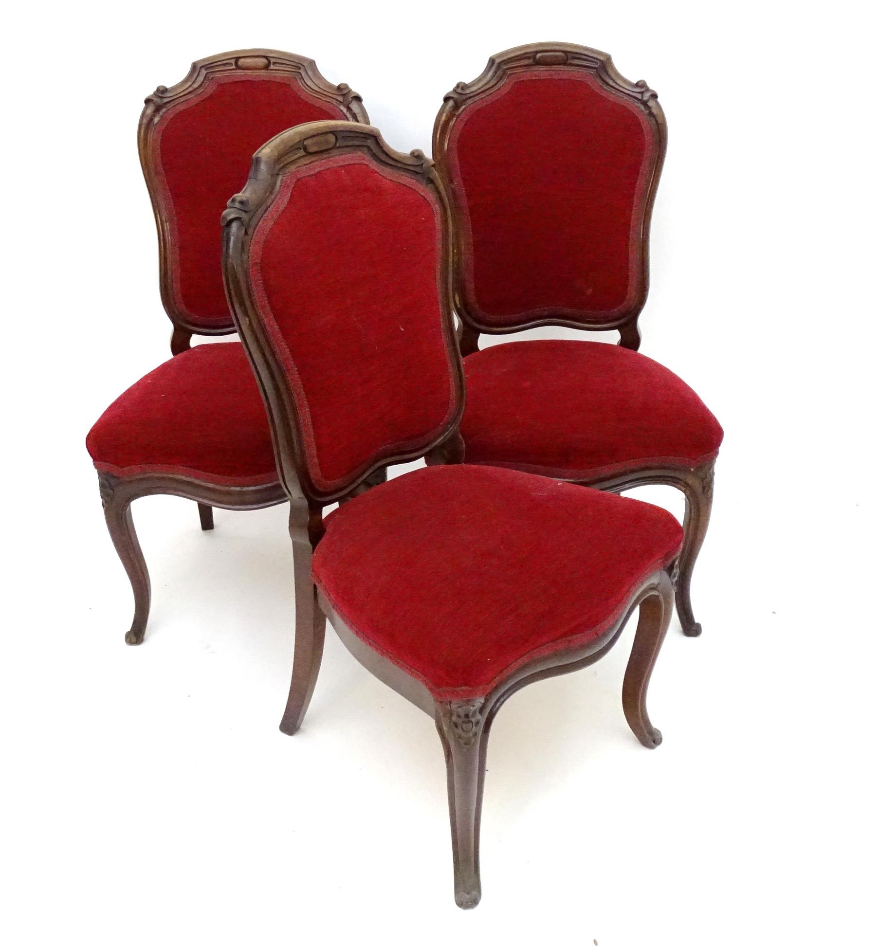 Three upholstered chairs Please Note - we do not make reference to the condition of lots within