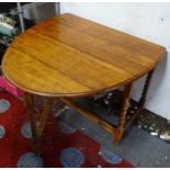 Oak gateleg table with barley twist legs Please Note - we do not make reference to the condition