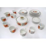 A quantity of J & G Meakin Ironstone dinner wares decorated with poppy flowers Please Note - we do