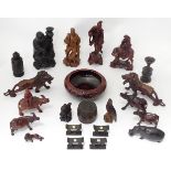 Quantity of card hardwood oriental figures etc Please Note - we do not make reference to the