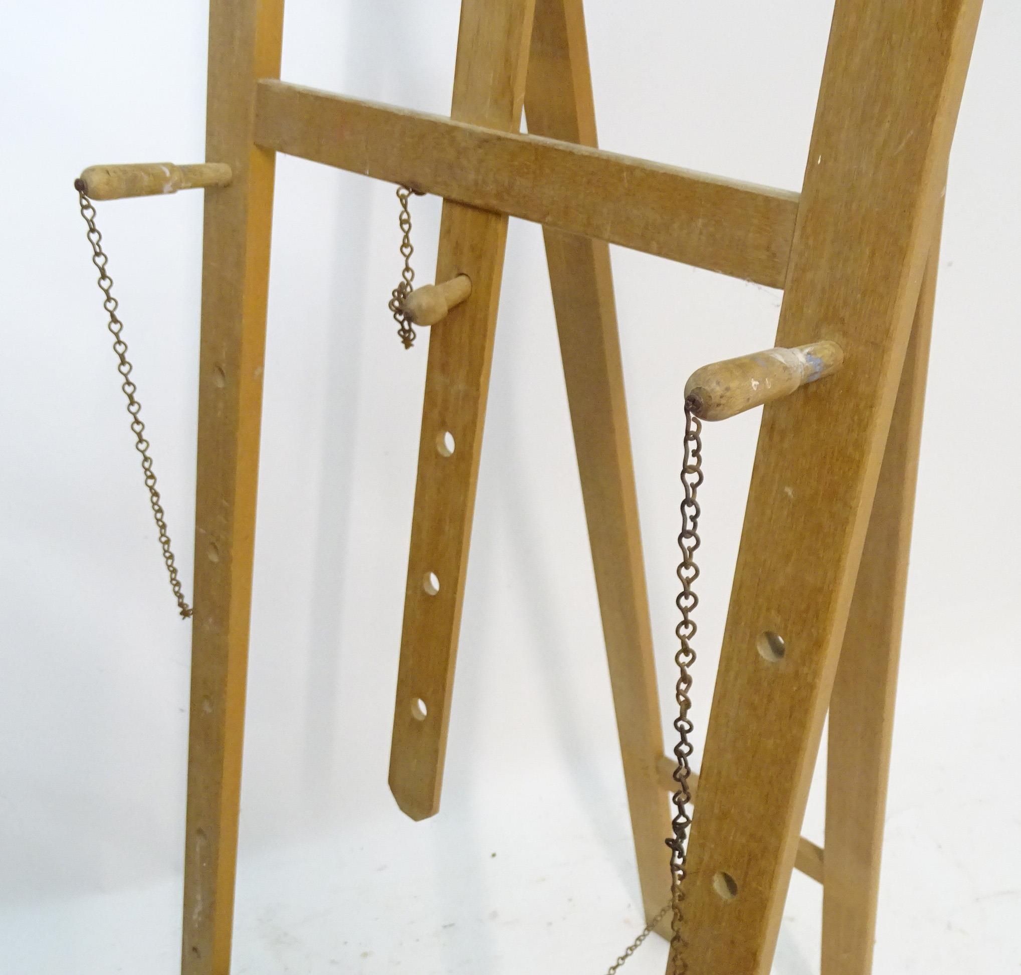 A 20thC artist's easel. Approx. 73 3/4" high Please Note - we do not make reference to the condition - Image 6 of 6
