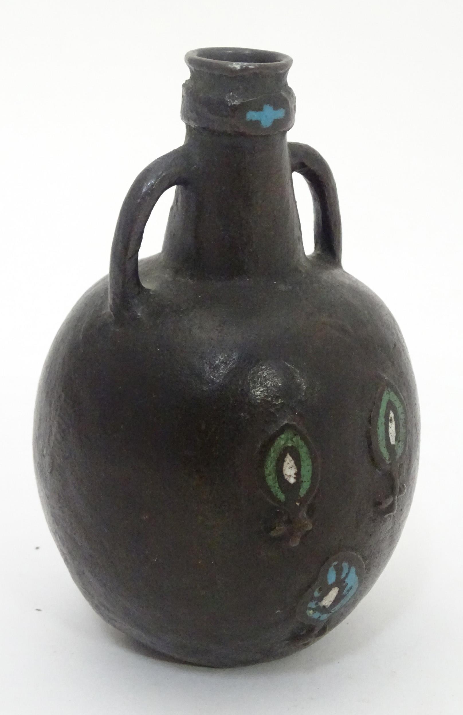 Bottle vase with cloisonne style decoration Please Note - we do not make reference to the - Image 3 of 6