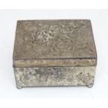 A silver plated trinket box with floral detail Please Note - we do not make reference to the