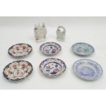 Six 19thC stoneware dishes to include examples by Copeland, Tonquin, etc. Together with two