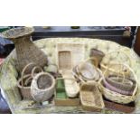 A quantity of wicker baskets, trays, etc. Please Note - we do not make reference to the condition of