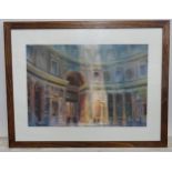 A signed print, Rome - in the Pantheon 2011, after Alexander Creswell. Signed to print and inscribed