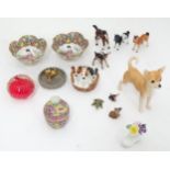 Assorted ceramics and glassware to include a Royal Doulton model of a basket of puppies, Oriental