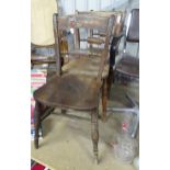 Three Victorian Oxford bar back elm seat dining chairs Please Note - we do not make reference to the