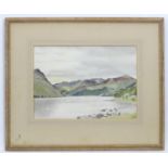 John E. Marshall, 20th century, Watercolour, Ullswater, Cumberland, A lake scene in the Lake