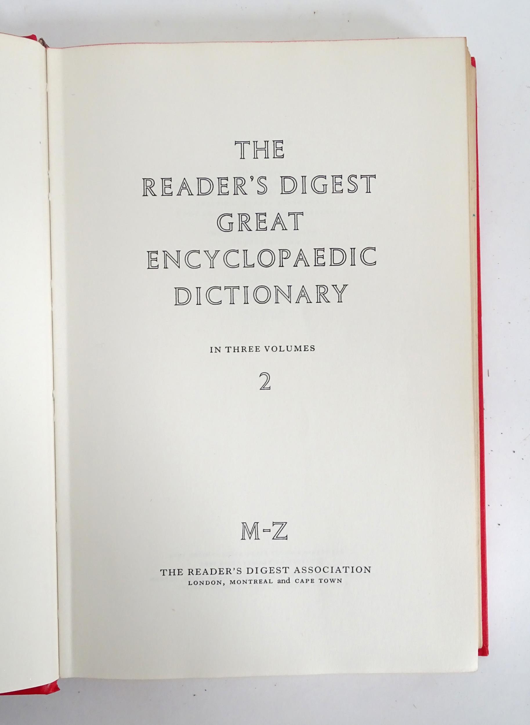 Readers Digest - The great Encyclopaedic Dictionary. 3 Volumes Please Note - we do not make - Image 7 of 7