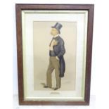 A Spy cartoon print depicting a gentleman titled West Essex. Please Note - we do not make