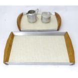 A quantity of Picquot ware items to include trays, milk jug, sugar bowl Please Note - we do not make