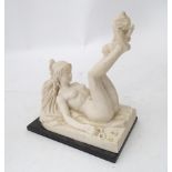 Plaster sculpture of a reclining nude Please Note - we do not make reference to the condition of