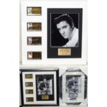 A framed print of Elvis Presley with original concert ticket for Elvis in Concert, Asheville Civic