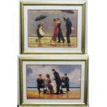 Two prints after Jack Vettriano comprising Elegy For The Dead Admiral, and The Singing Butler.
