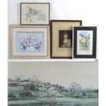 Four assorted prints comprising Lady Anne Bingham after Joshua Reynolds, Blossoms after Dawna Barton