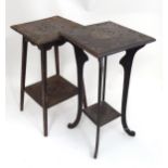 Two late 19thC / early 20thC carved tables (2) Please Note - we do not make reference to the
