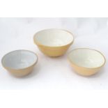 Kitchenalia : 3 mixing bowls, one by Mason Cash, two by Gresley Please Note - we do not make