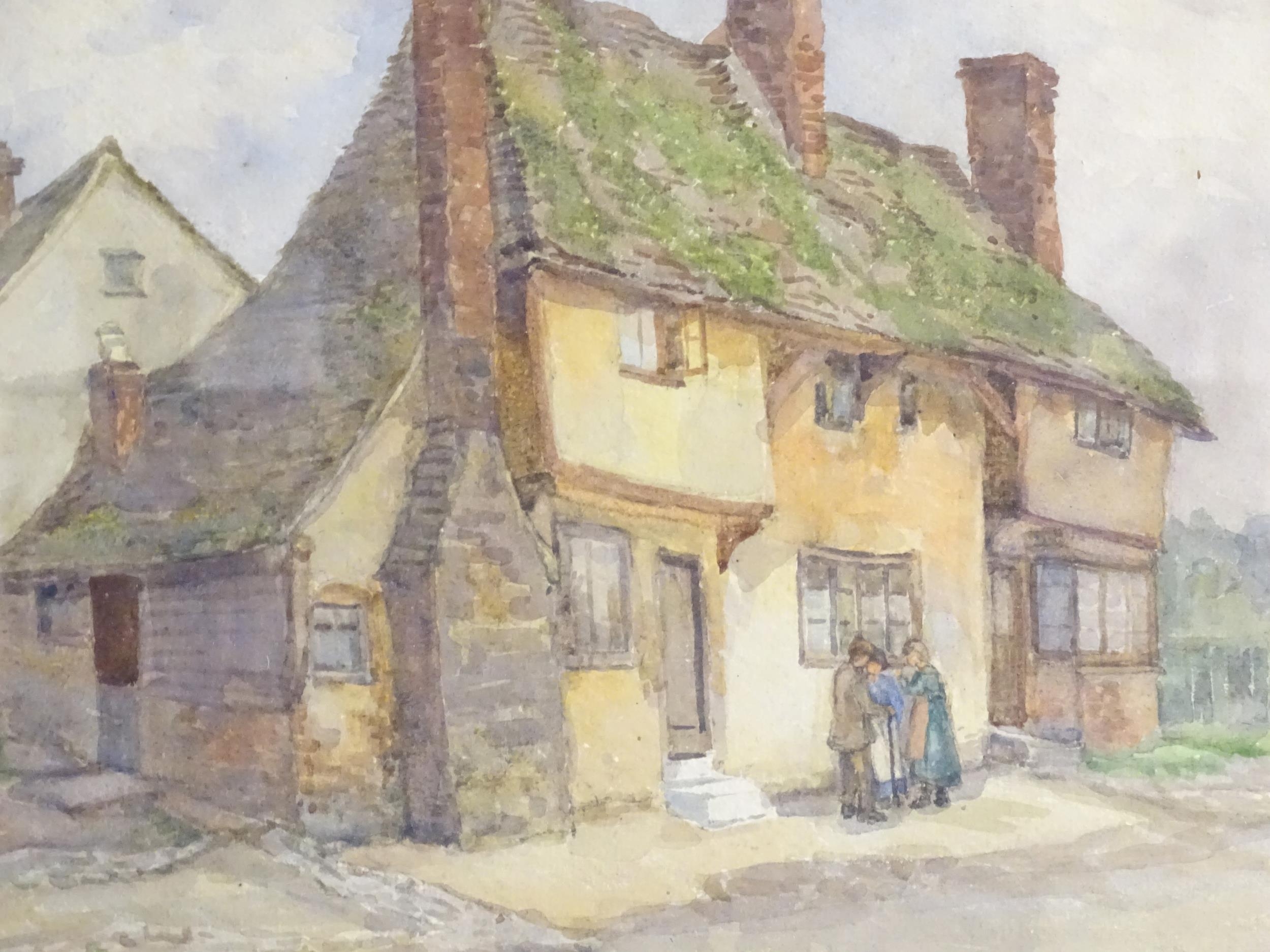 Watercolour scene of a country cottage Please Note - we do not make reference to the condition of - Bild 4 aus 4