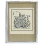 Hieronymus Andreae after Hans Springinklee, German School, Hand coloured engraving, Wars of