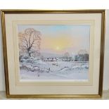 Peter Cosslett, Limited edition colour print, no. 101 / 850, The First Snow, A winter country