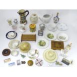 Assorted ceramics etc to include pictorial plates, decanter, etc Please Note - we do not make