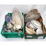 A quantity of assorted Booths china to include serving dishes / meat plates, plates, cups,