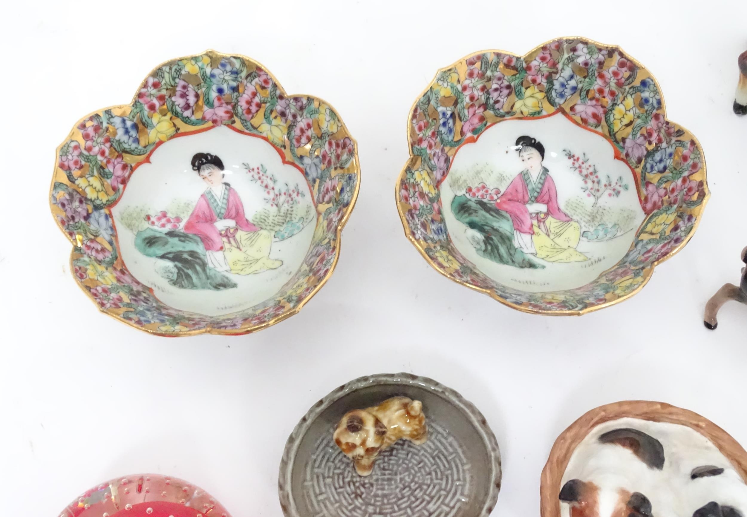Assorted ceramics and glassware to include a Royal Doulton model of a basket of puppies, Oriental - Image 3 of 9