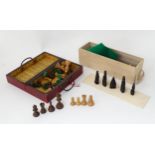 Carved hardwood chess set, together with an Oriental chess set (2) Please Note - we do not make