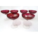 Set of 6 champagne saucers / coupes Please Note - we do not make reference to the condition of