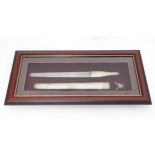 Middle eastern ceremonial short sword - in shadow box frame Please Note - we do not make reference