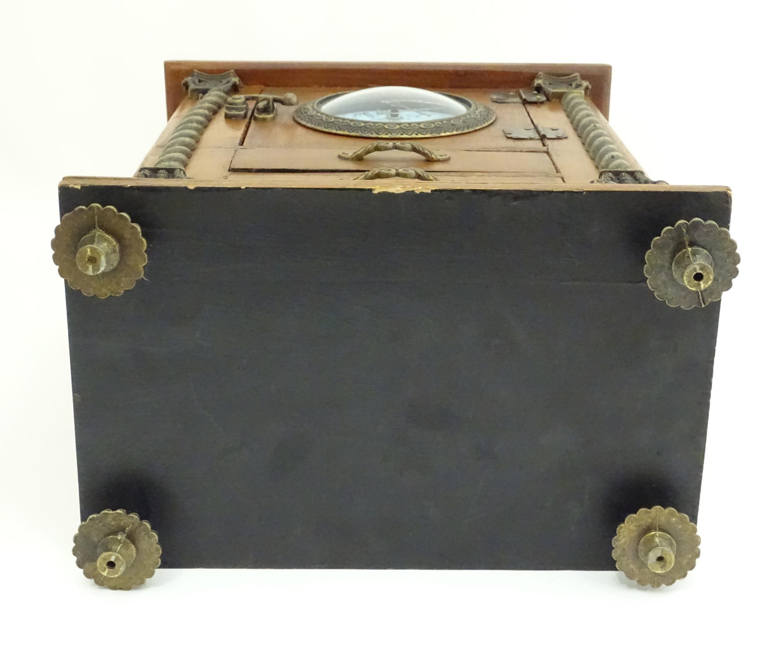 Jewellery box formed as a mantle clock Please Note - we do not make reference to the condition of - Image 7 of 7