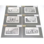 Six engravings depicting London architecture Please Note - we do not make reference to the condition