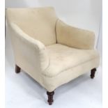Low club armchair Please Note - we do not make reference to the condition of lots within