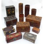 Assorted carved hardwood oriental vases , boxes etc Please Note - we do not make reference to the