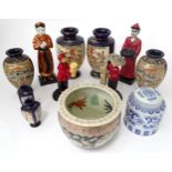 A quantity of assorted Oriental ceramics to include vases, planters, figures, etc. Please Note -