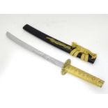 A display wakizashi Japanese short sword. Approx. 18" overall Please Note - we do not make reference