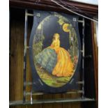 A painted fire screen Please Note - we do not make reference to the condition of lots within
