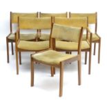 Vintage retro, Midcentury : a set of six (4+2) Danish style teak upholstered dining chairs, each