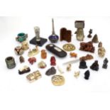 A quantity of assorted Oriental ornaments to include figures, models of animals, tsubas, etc. Please